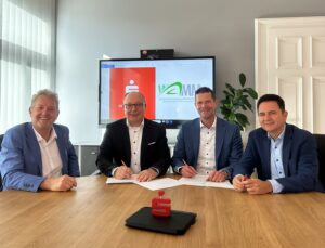 Freuen sich auf die Zusammenarbeit ab 2027 (v.l.n.r.): Bernd Wannenwetsch, Michael Apel, Nico Kraft, Andreas Hohlfeld
